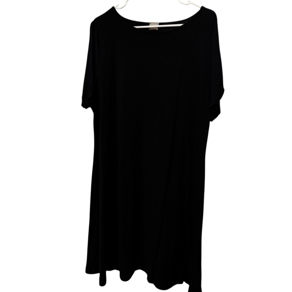 Chico’s Dress, Black Dress, Size 3 (16-18), Stretchy Dress, Short‎ Sleeve